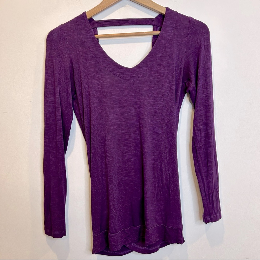 ☀️ 3/$15 J76 Long Sleeve Low Back Athletic Shirt Purple